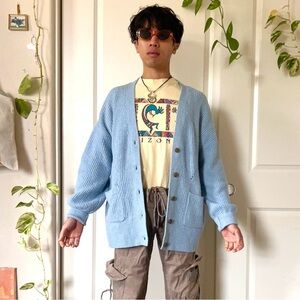 Baby Blue Nine West Oversized Cardigan